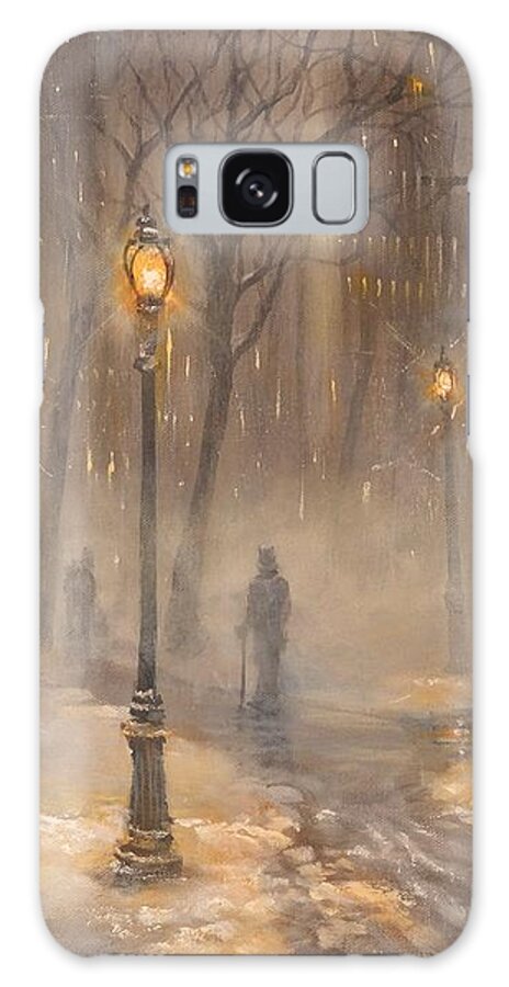 New York Galaxy Case featuring the painting Central Park After Dark by Tom Shropshire