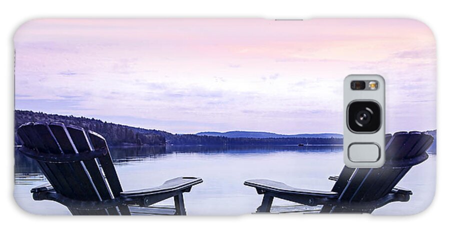 Chairs Galaxy Case featuring the photograph Chairs on lake dock by Elena Elisseeva