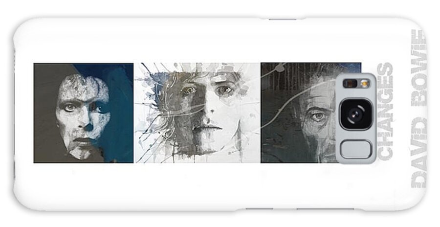 David Bowie Galaxy Case featuring the mixed media Changes David Bowie Triptych by Paul Lovering