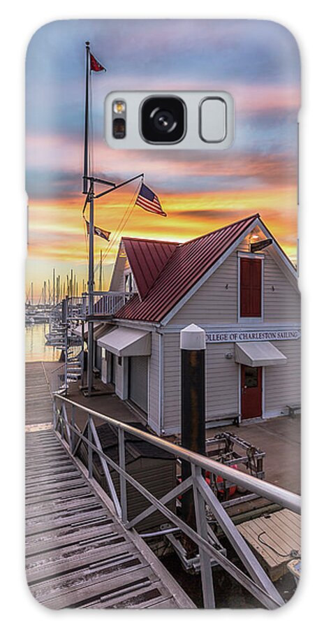 Charleston Harbor Marina Galaxy Case featuring the photograph Charleston Harbor Marina Boathouse by Donnie Whitaker