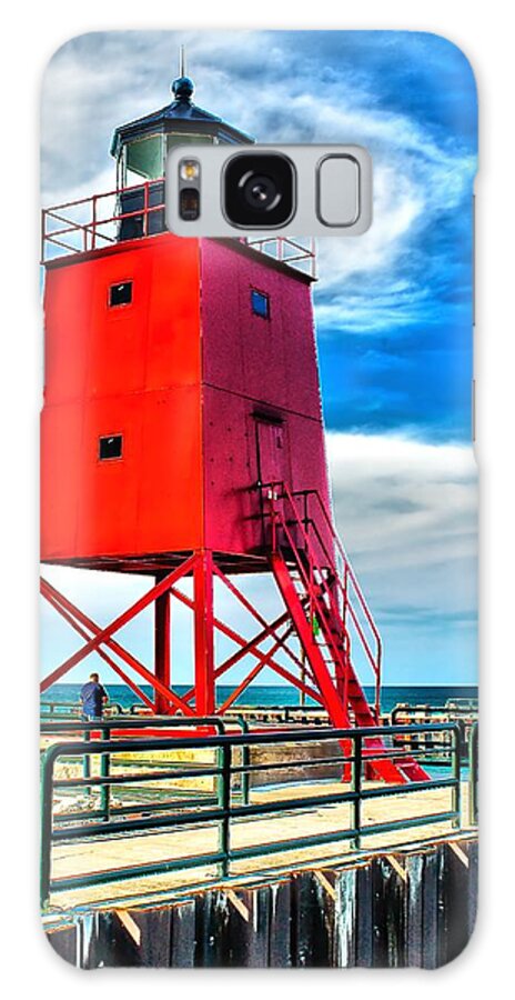 Architecture Galaxy Case featuring the photograph Charlevoix South Pier Light by Nick Zelinsky Jr
