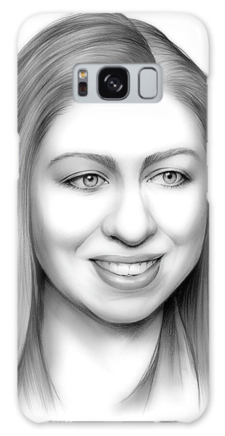 Chelsea Clinton Galaxy Case featuring the drawing Chelsea Clinton by Greg Joens