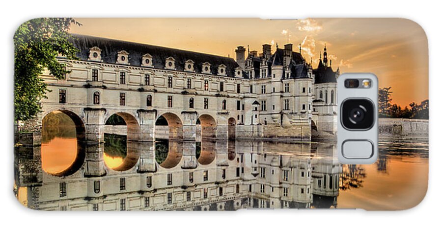 Chateau De Chenonceau Galaxy Case featuring the photograph Chenonceau Castle in the twilight by Weston Westmoreland