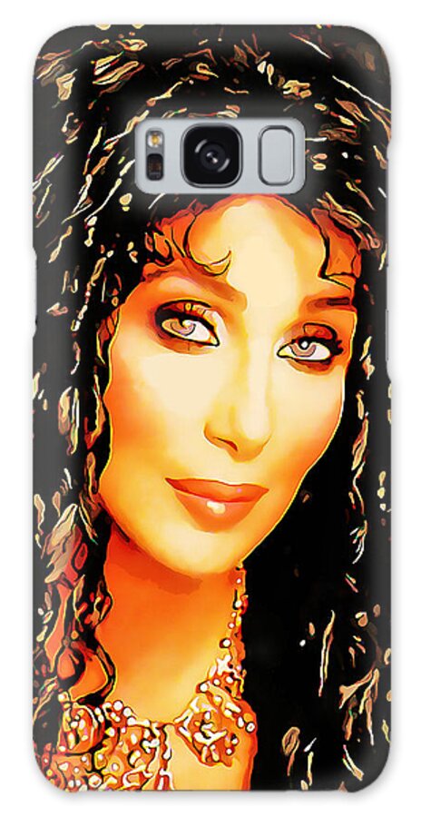 Cher Galaxy Case featuring the mixed media Cher by Marvin Blaine