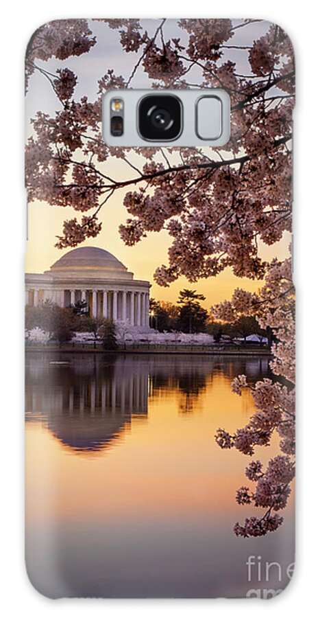 Washington Galaxy Case featuring the photograph Cherry Blossoms at Jefferson Memorial by Brian Jannsen