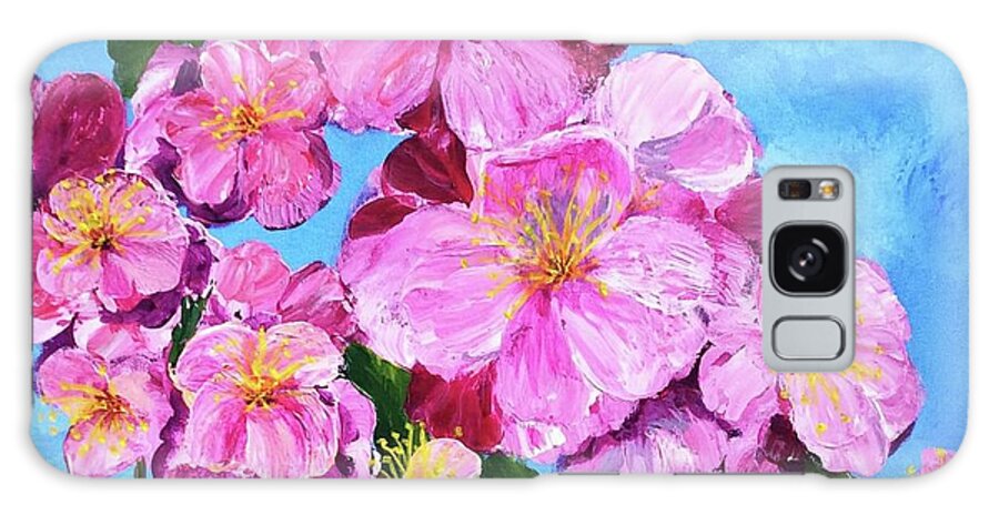 Spring Galaxy Case featuring the painting Cherry Blossoms by Donna Tucker