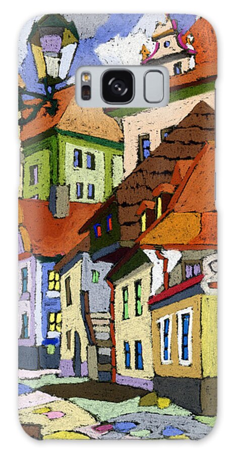 Pastel Galaxy Case featuring the painting Chesky Krumlov Masna Street 1 by Yuriy Shevchuk
