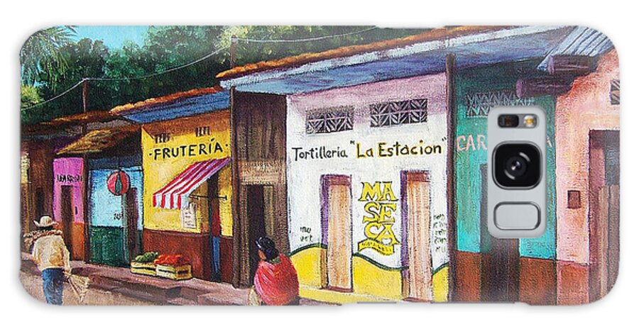 Landscape Galaxy Case featuring the painting Chiapas Neighborhood by Candy Mayer