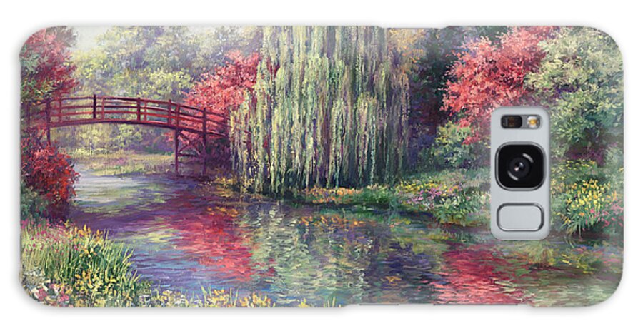 Landscape Galaxy Case featuring the painting Chicago Botanical Garden by Laurie Snow Hein
