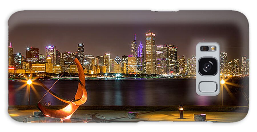 Chicago Galaxy Case featuring the photograph Chicago Night Skyline by Lev Kaytsner