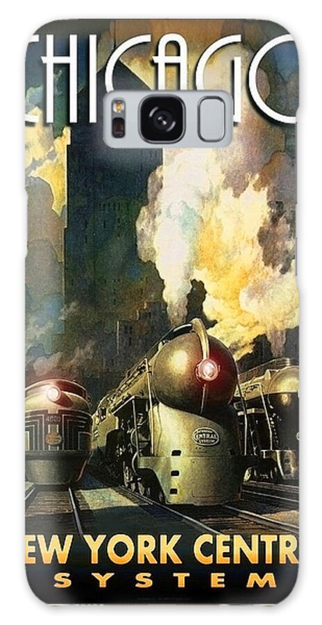Chicago Galaxy Case featuring the painting Chicago railway, steam trains by Long Shot