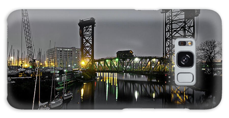 Bridge Galaxy Case featuring the photograph Chicago River Scene at Night by Bruno Passigatti
