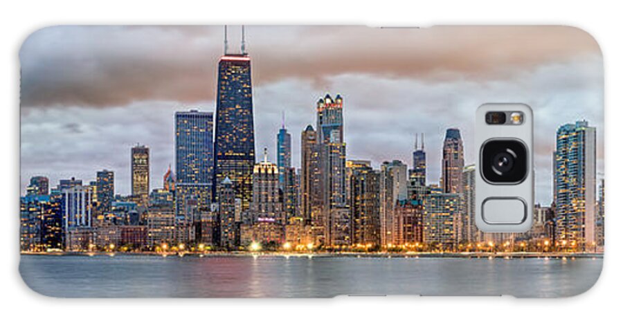 Chicago Galaxy Case featuring the photograph Chicago Skyline at Dusk by James Udall