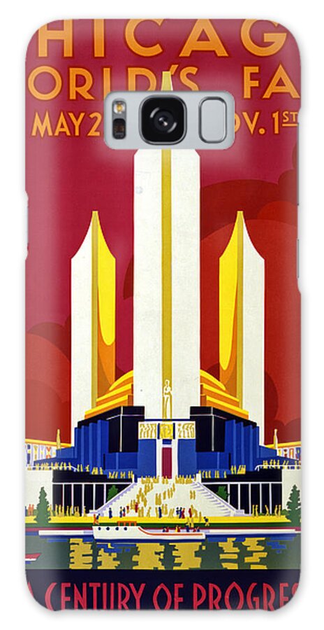 Chicago Galaxy Case featuring the painting Chicago, world's fair, vintage travel poster by Long Shot