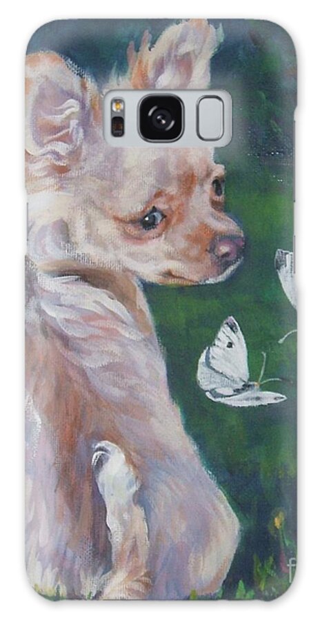 Chihuahua Galaxy Case featuring the painting Chihuahua With Butterflies by Lee Ann Shepard