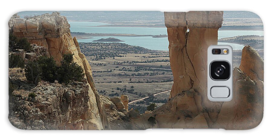 Chimney Galaxy Case featuring the photograph Chimney Rock over Abiquiu Lake by David Diaz