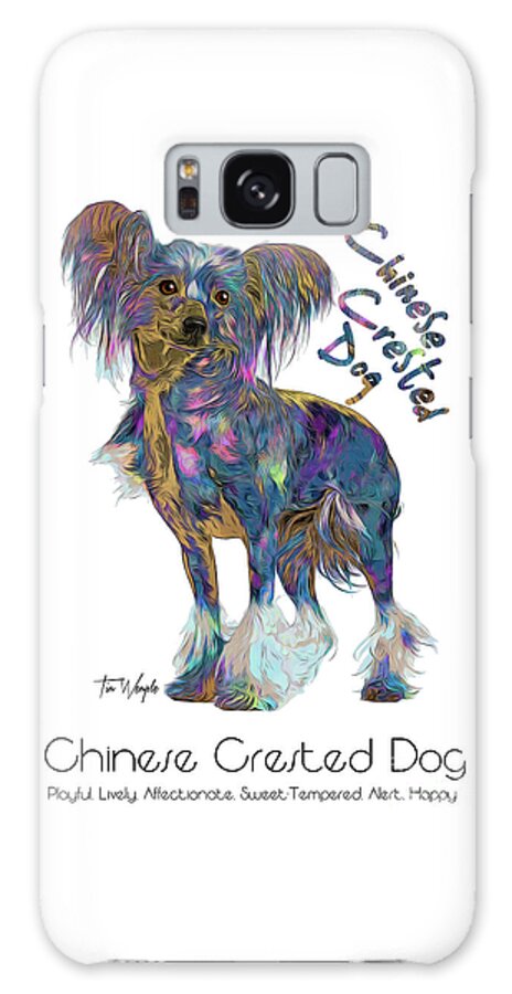 Chinese Crested Dog Galaxy Case featuring the digital art Chinese Crested Dog Pop Art by Tim Wemple