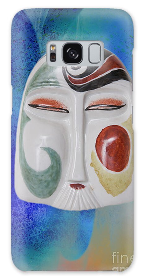 Abstract Galaxy Case featuring the photograph Chinese porcelain mask blue by Heiko Koehrer-Wagner