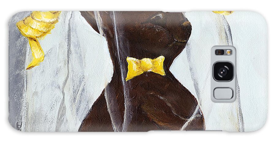 Cellophane Wrapped Bunny Galaxy Case featuring the painting Chocolate Easter Bunny by Donna Tucker