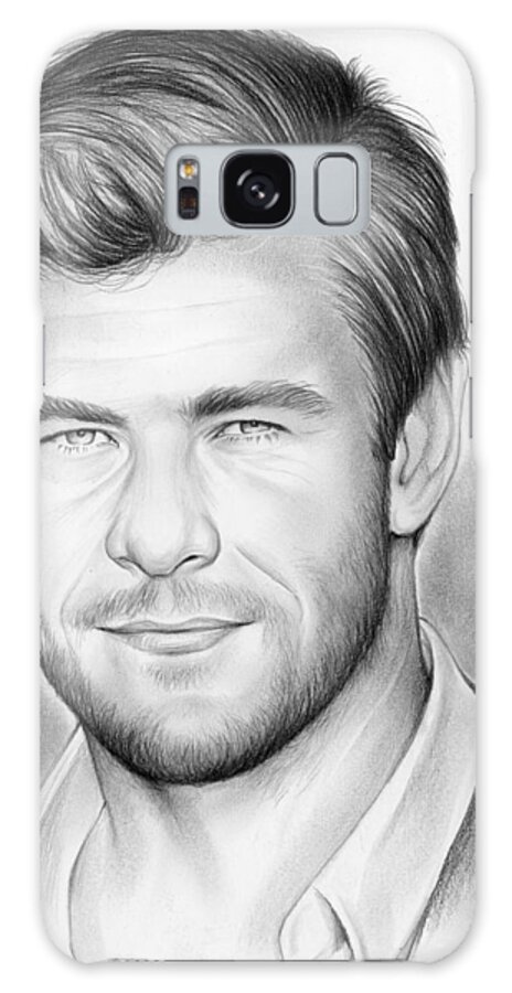 Chris Hemsworth Galaxy Case featuring the drawing Chris Hemsworth by Greg Joens