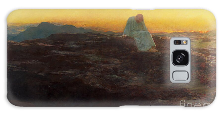 Christ In The Wilderness Galaxy Case featuring the painting Christ in the Wilderness by Briton Riviere