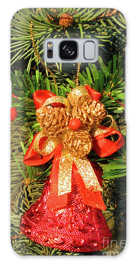 Christmas Galaxy Case featuring the photograph Christmas decoration - red bell by Irina Afonskaya