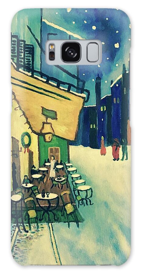 Cafe Galaxy S8 Case featuring the painting Christmas Homage to VanGogh by Victoria Lakes