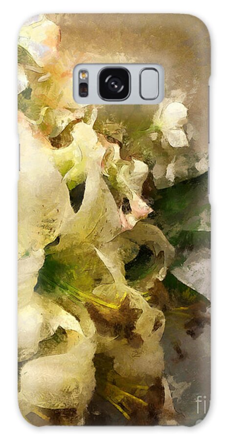 Lily Galaxy Case featuring the photograph Christmas White Flowers by Claire Bull