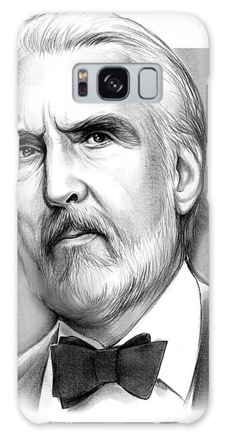 Christopher Lee Galaxy Case featuring the drawing Christopher Lee by Greg Joens