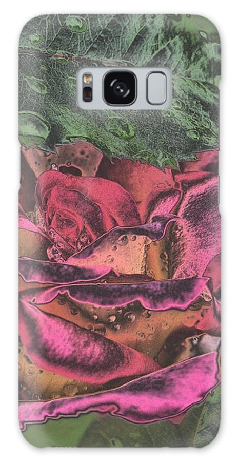 Rose Galaxy Case featuring the digital art Chrome Rose 64182 by Brian Gryphon
