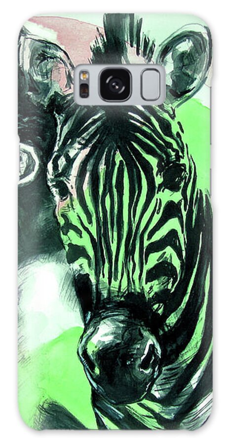 Zebra Stripes Galaxy Case featuring the painting Chronickles of Zebra Boy  by Rene Capone