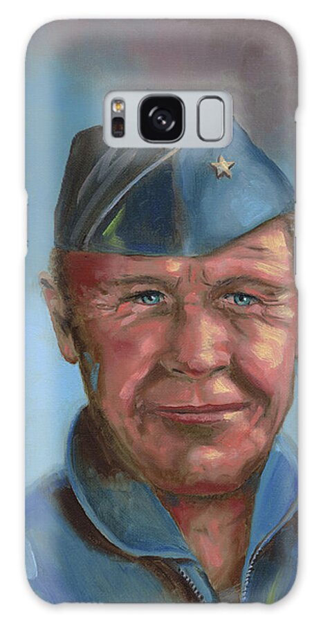 Chuck Yeager Galaxy Case featuring the painting Chuck Yeager by David Bader