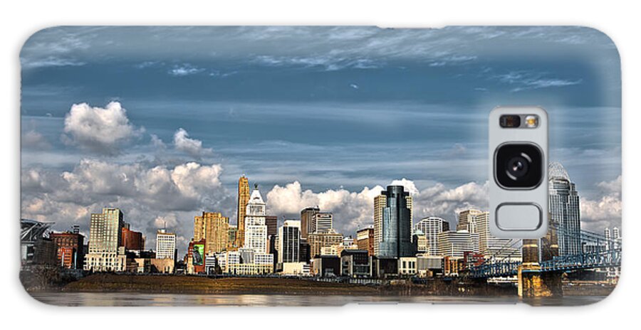 Cincinnati Galaxy Case featuring the photograph Cincinnati Skyline HDR by Keith Allen