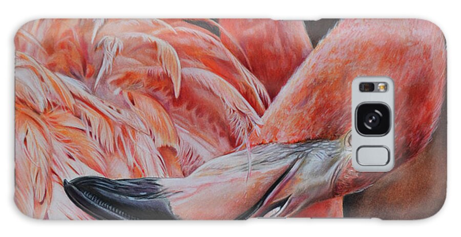 Flamingo Galaxy Case featuring the painting Cinder by Lachri