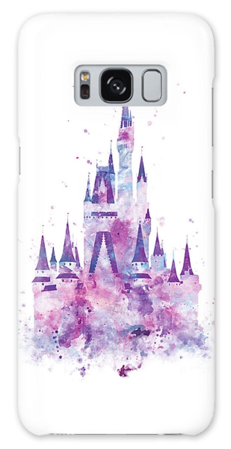 Cinderella Castle Galaxy Case featuring the mixed media Cinderella Castle by Monn Print