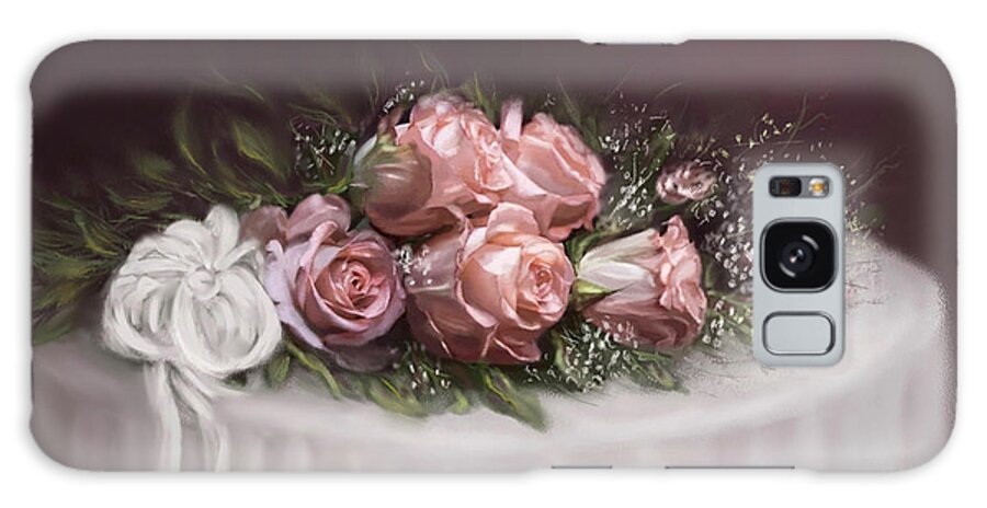 Roses Galaxy Case featuring the painting Spray of Roses by Bonnie Willis