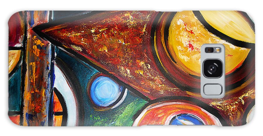 Abstract Painting Galaxy Case featuring the painting Circles Of Life by Yael VanGruber