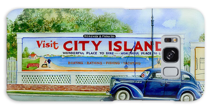 City Island Galaxy Case featuring the painting City Island Billboard by Marguerite Chadwick-Juner