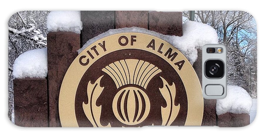 Alma Galaxy Case featuring the photograph City of Alma Michigan Snow by Chris Brown