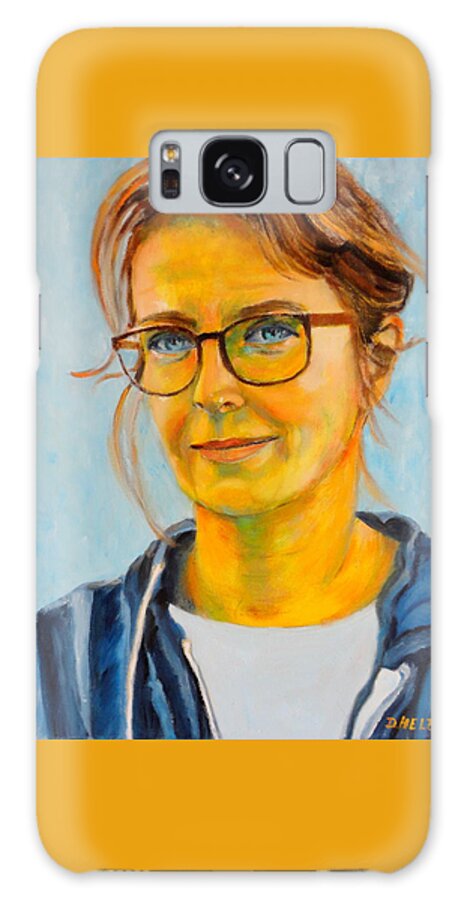 Portrait Galaxy S8 Case featuring the painting Claudia-portrait by Dagmar Helbig