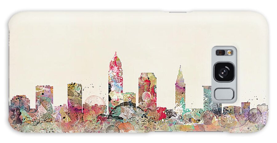 Cleveland City Skyline Galaxy Case featuring the painting Cleveland by Bri Buckley