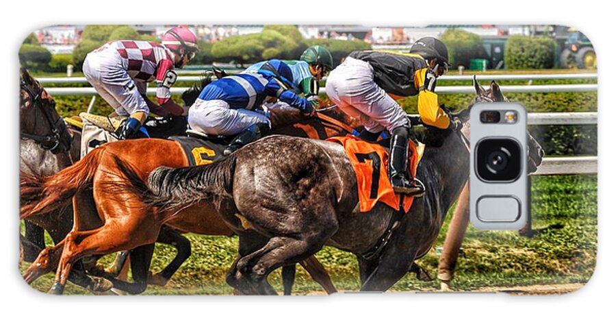 Race Horses Galaxy S8 Case featuring the photograph Close Running by Jeffrey Perkins
