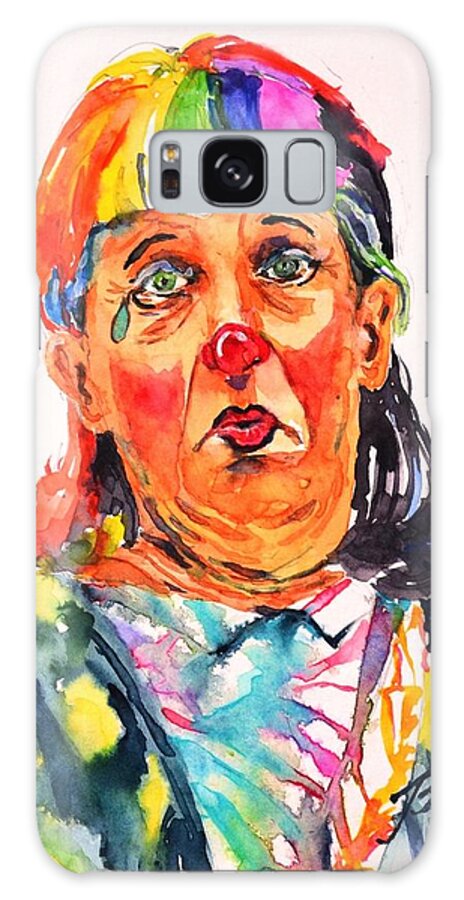 Clown Galaxy Case featuring the painting Clown Series Oh No by Betty M M Wong