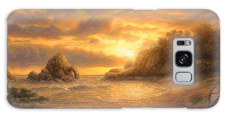 Sunset Galaxy Case featuring the painting Coastal Sunset by Chuck Pinson