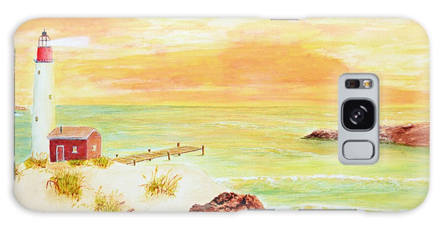 Keys Galaxy Case featuring the painting Coastline lighthouse by Ken Figurski