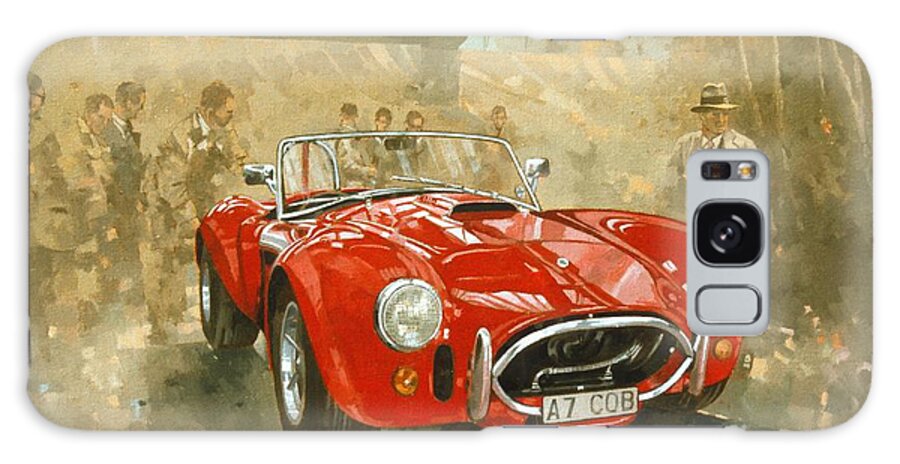 Sports Car Galaxy Case featuring the painting Cobra at Brooklands by Peter Miller