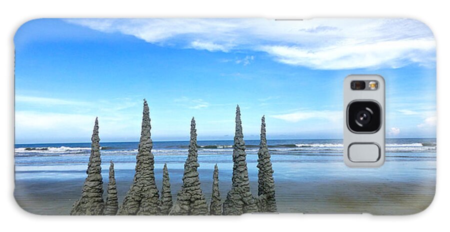Florida Galaxy Case featuring the photograph Cocoa Beach Sandcastles by Amelia Racca