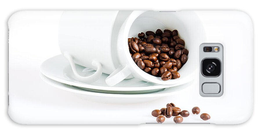 Background Galaxy Case featuring the photograph Coffee cups and coffee beans by U Schade