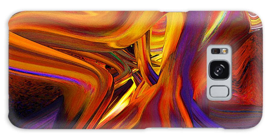 Original Modern Art Abstract Contemporary Vivid Colors Galaxy Case featuring the digital art Collapse by Phillip Mossbarger