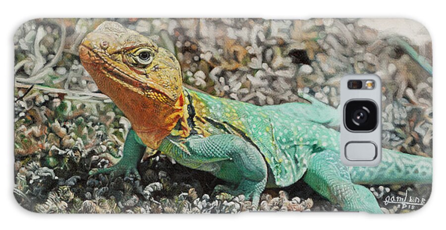 Lizard Galaxy Case featuring the painting Collared Lizard by Joshua Martin